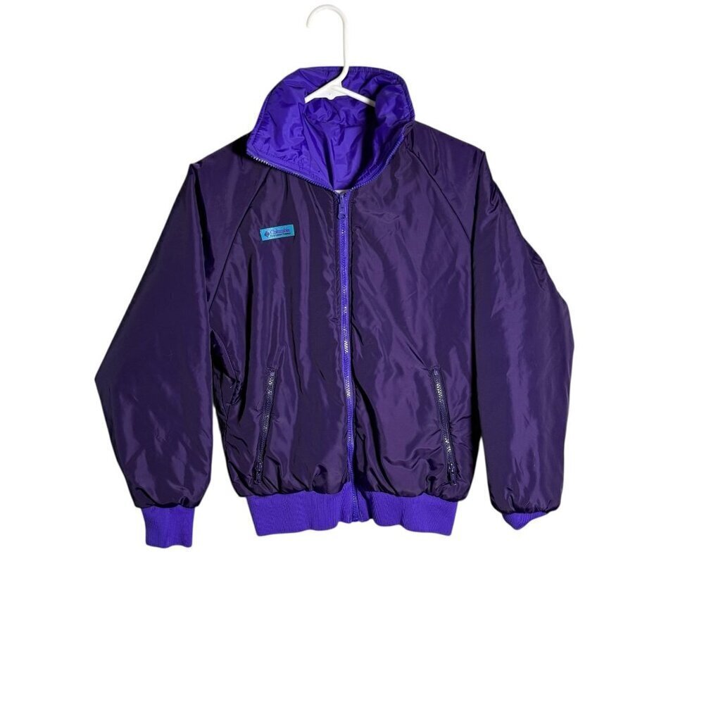 Vintage Columbia Womens Purple Insulated Jacket Reversible Size S Nylon 90 y2K